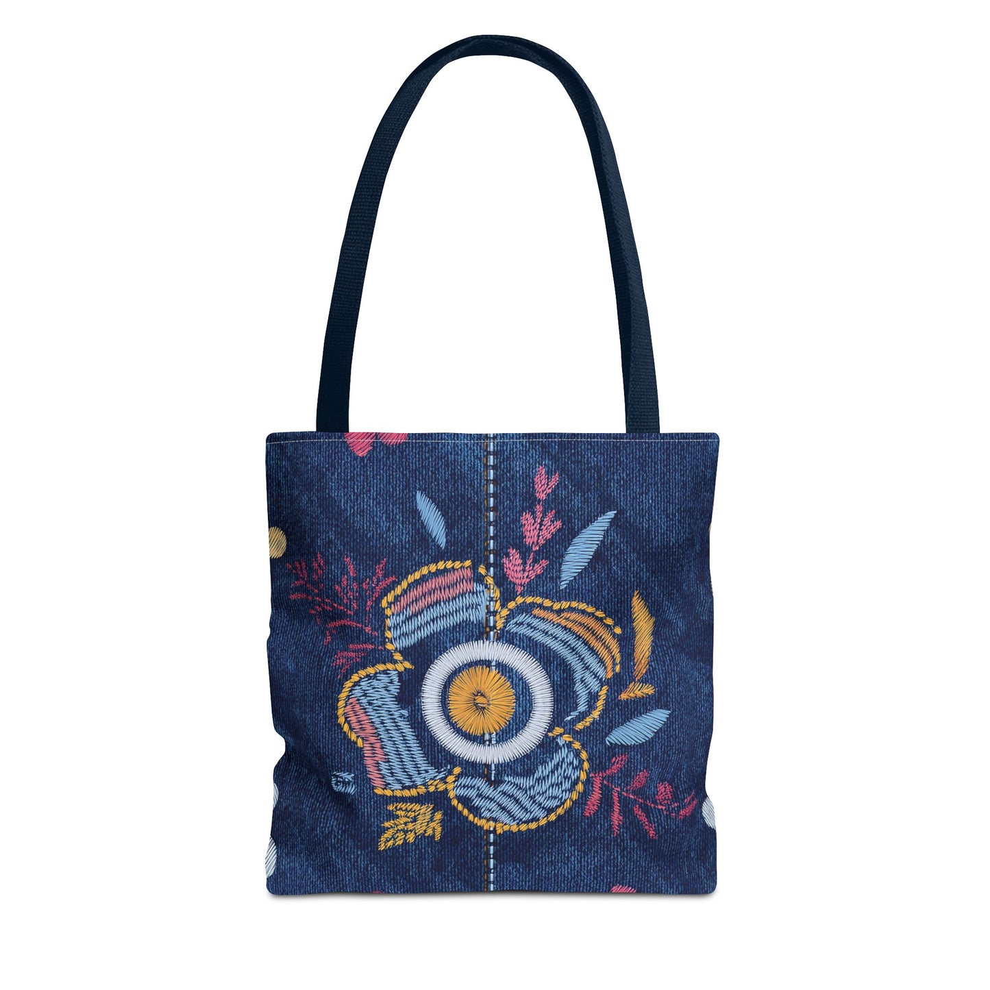Denim Fabric Imitation Print Unisex Canvas Bag Poly Spun 3 Sizes Tote Bag 159-9
