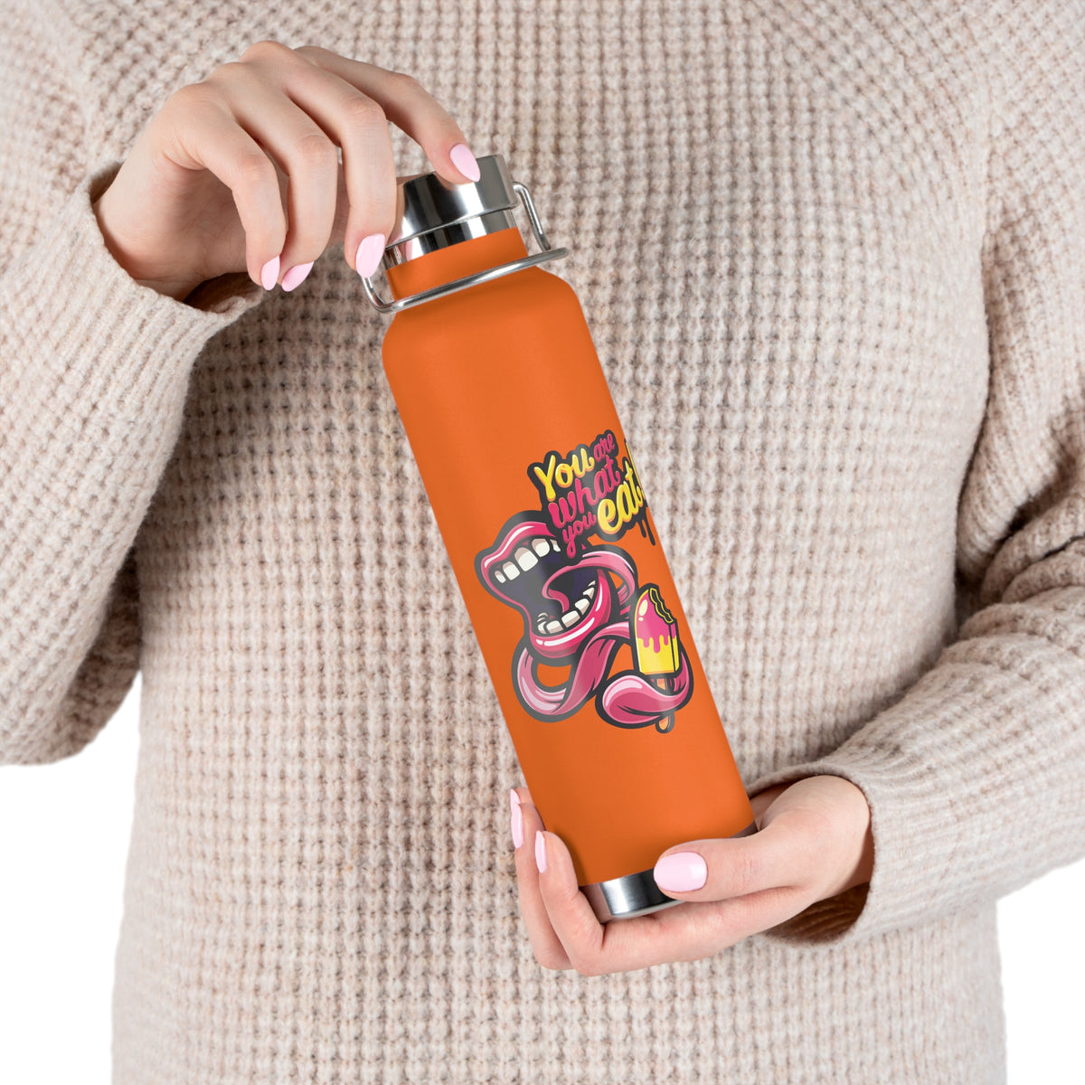 22oz Copper Insulated Water Bottle with Cartoon Design - CV70