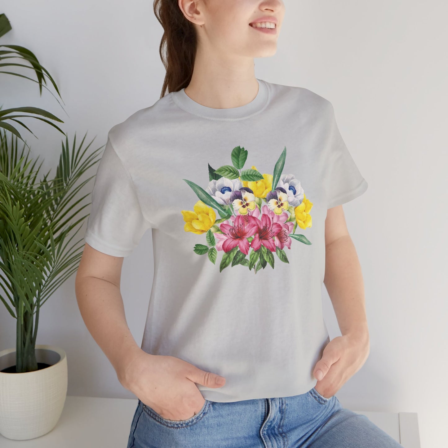 Tee-shirt en coton à imprimés floraux