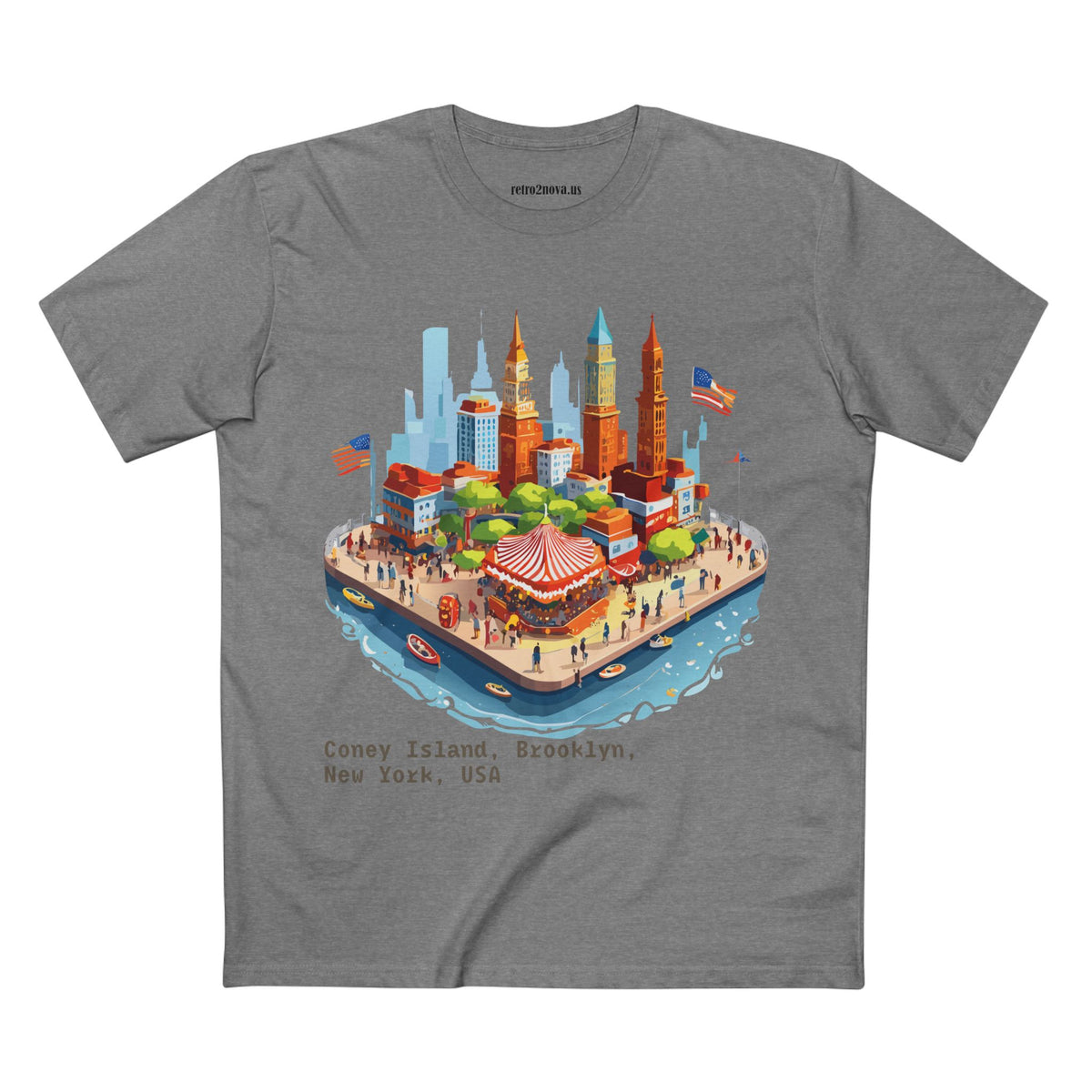 Coney Island Brooklyn New York Cityscape Tee | Illustrated Landmark T-Shirt