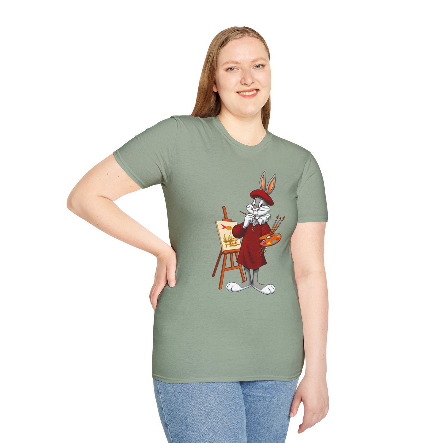 Cartoon Bunny Graphic Unisex Cotton Animal Animation Artwork Design Tee 8
