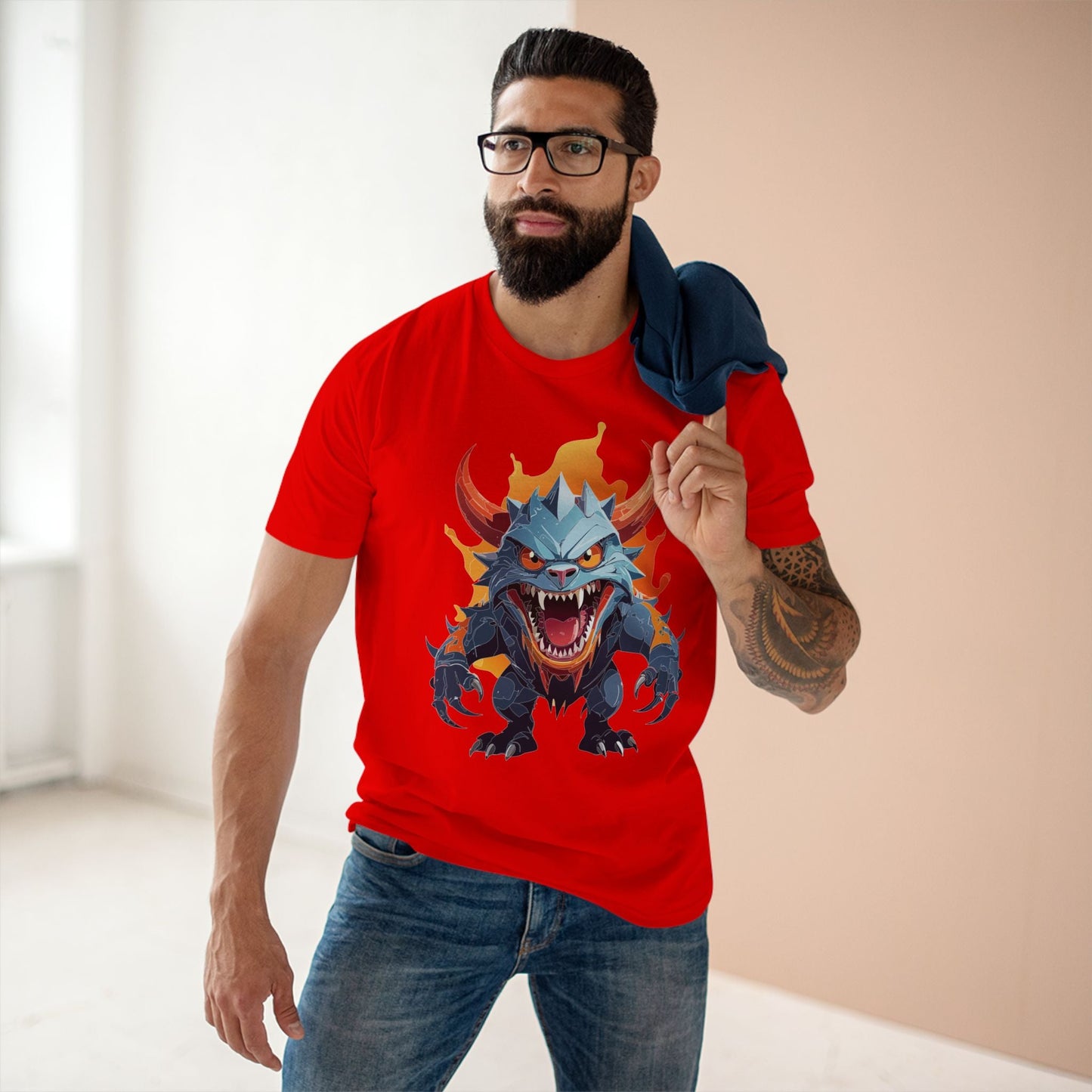 Cartoon Monsters Graphic Unisex 100 Cotton Staple Tee 24
