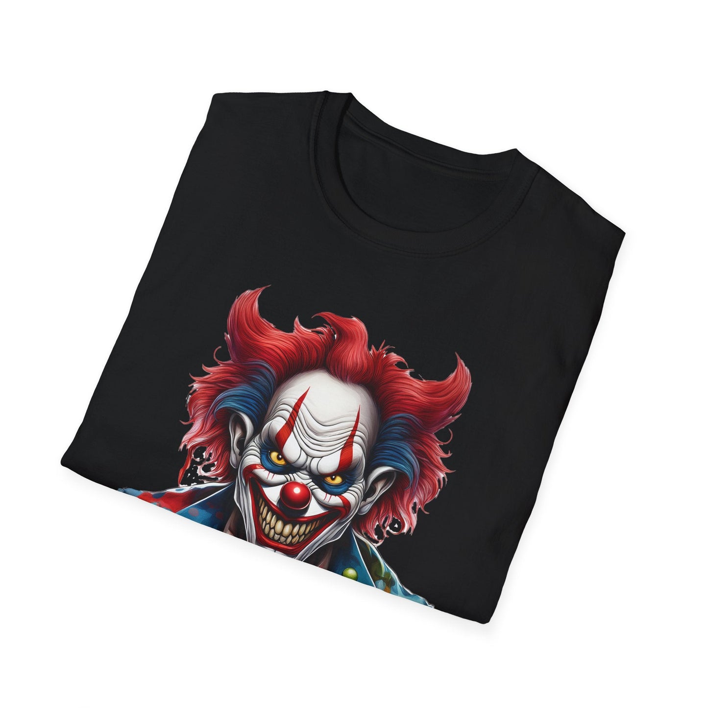 Unisex Clown Shirt With Funny Man Circus Print Tee Gildan Softstyle 64000 Classic Comfort Wear