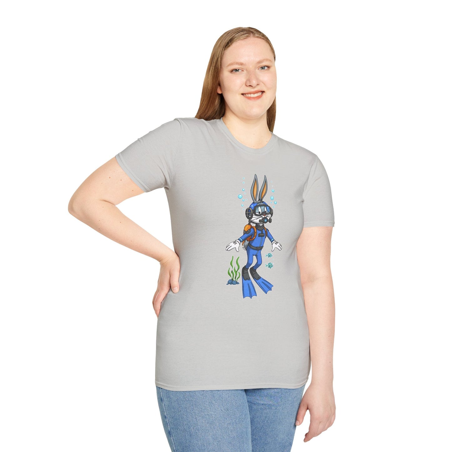 Bugs Bunny T Shirt Unisex Short Sleeve Cartoon Tee Gildan Softstyle 64000 Cotton