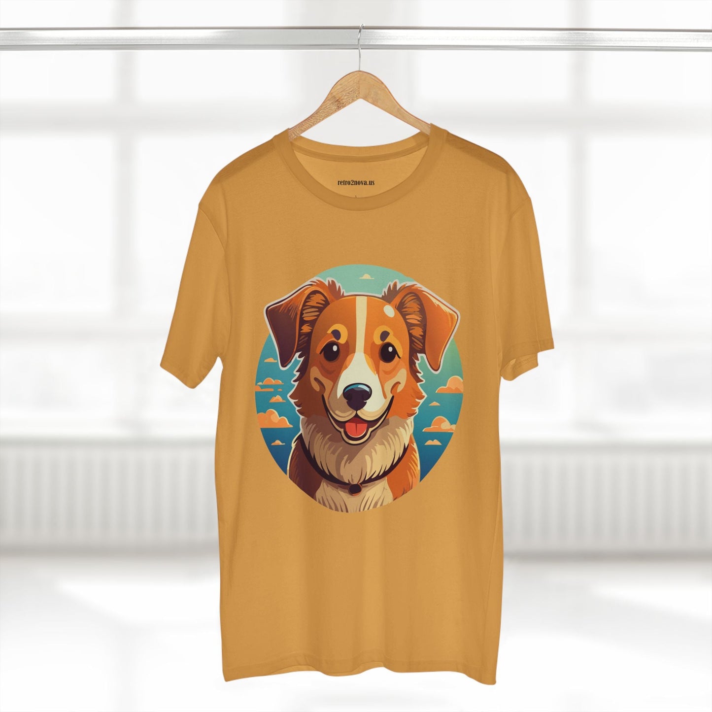 Unisex Animals Dog Shirt With Original Art Design Premium Cotton Tee By Retro2Nova Art Collection Soft Breathable Comfort