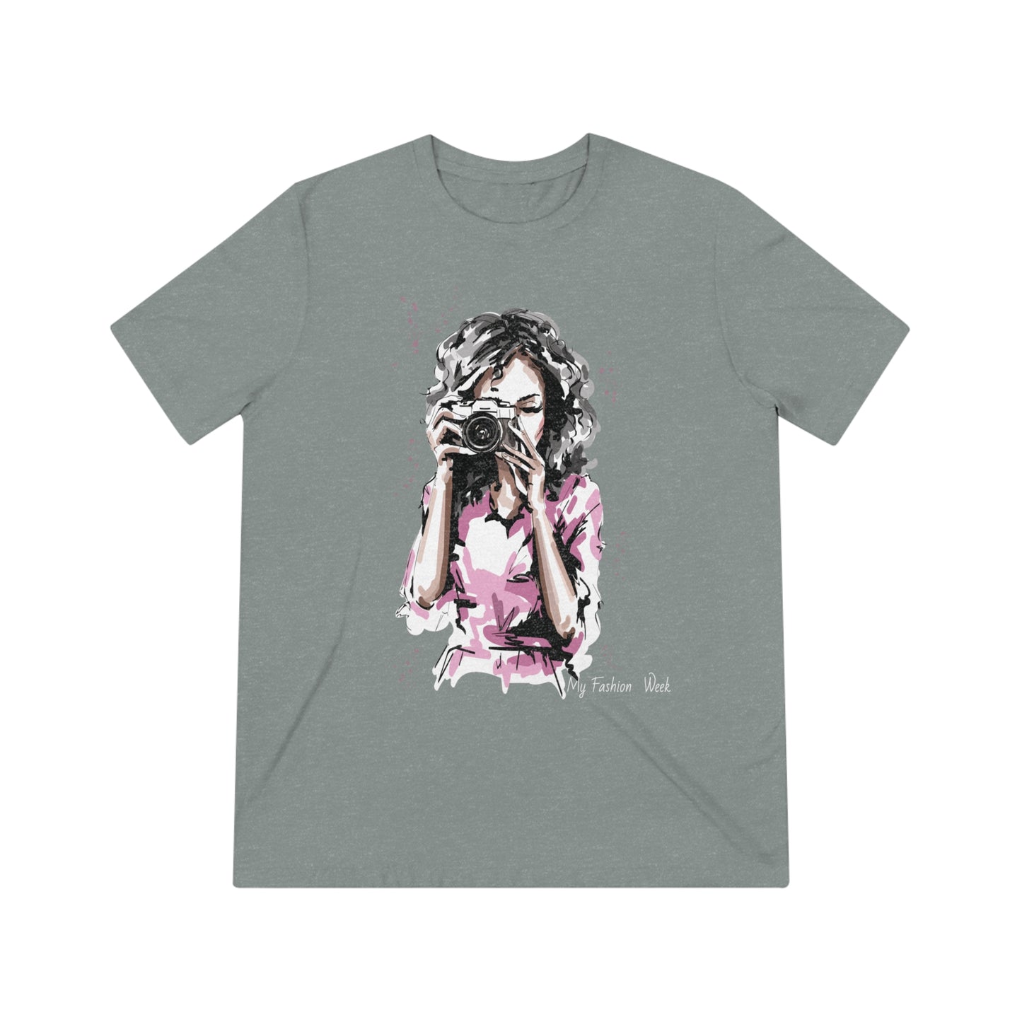 T-shirt tri-mélange avec motif artistique