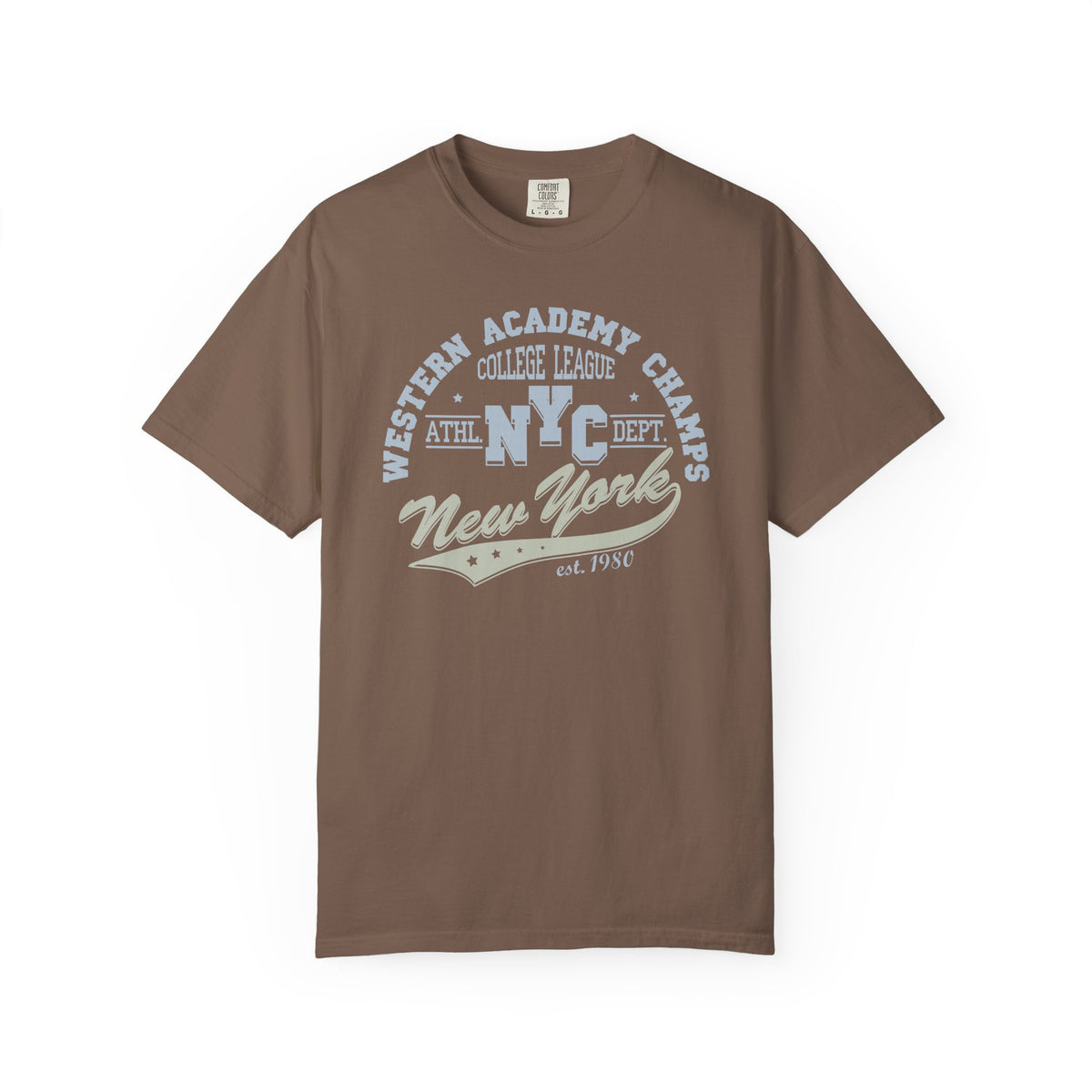 College League Graphic Western Academy Unisex Comfort Colors Garment-Dyed Heavyweight 100 Cotton Art Design T-Shirt w7