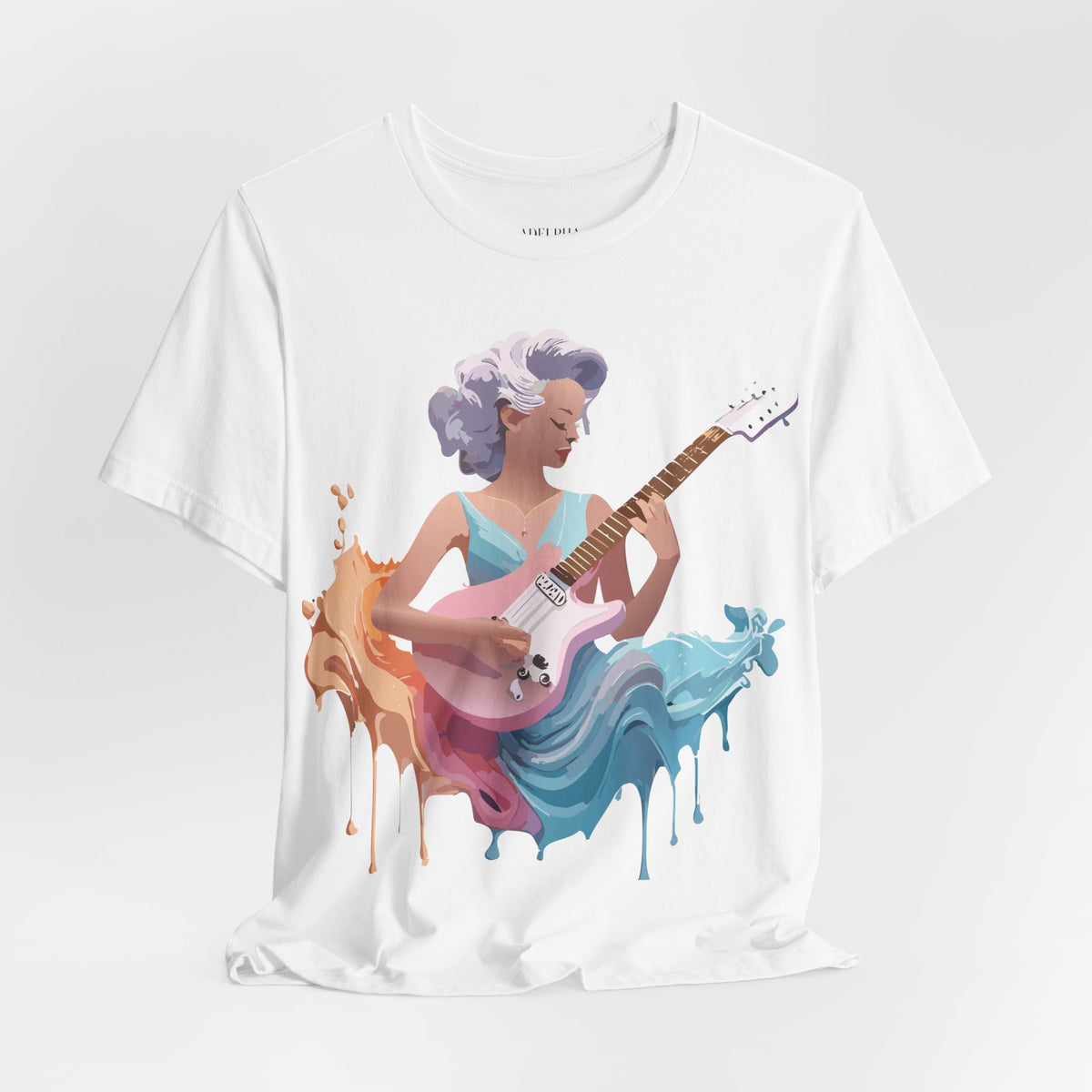 Music Graphic Unisex Cotton Bella+Canvas Tee with Art Design n184