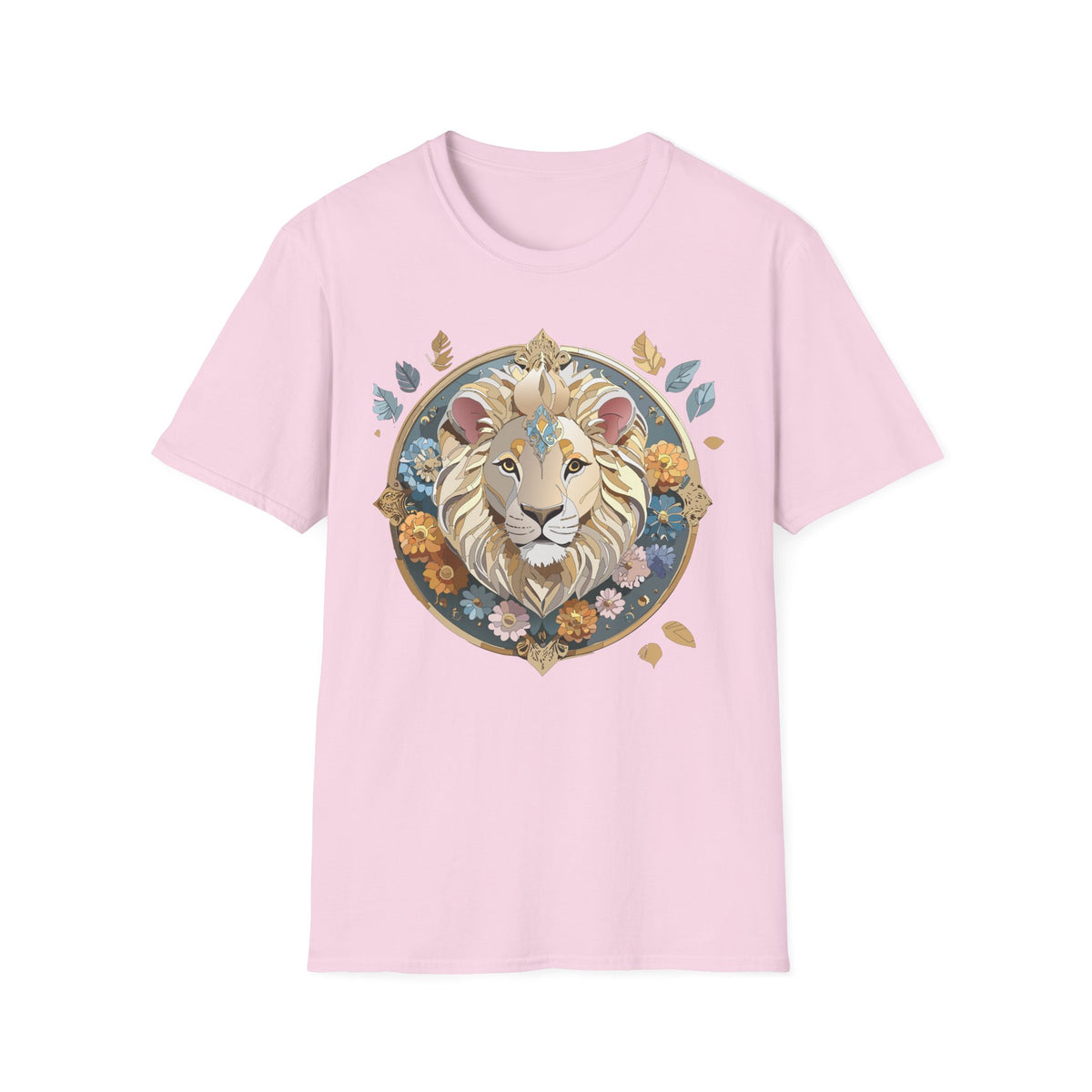 Floral Regal Lion T-Shirt | Boho Mandala Lion Tee