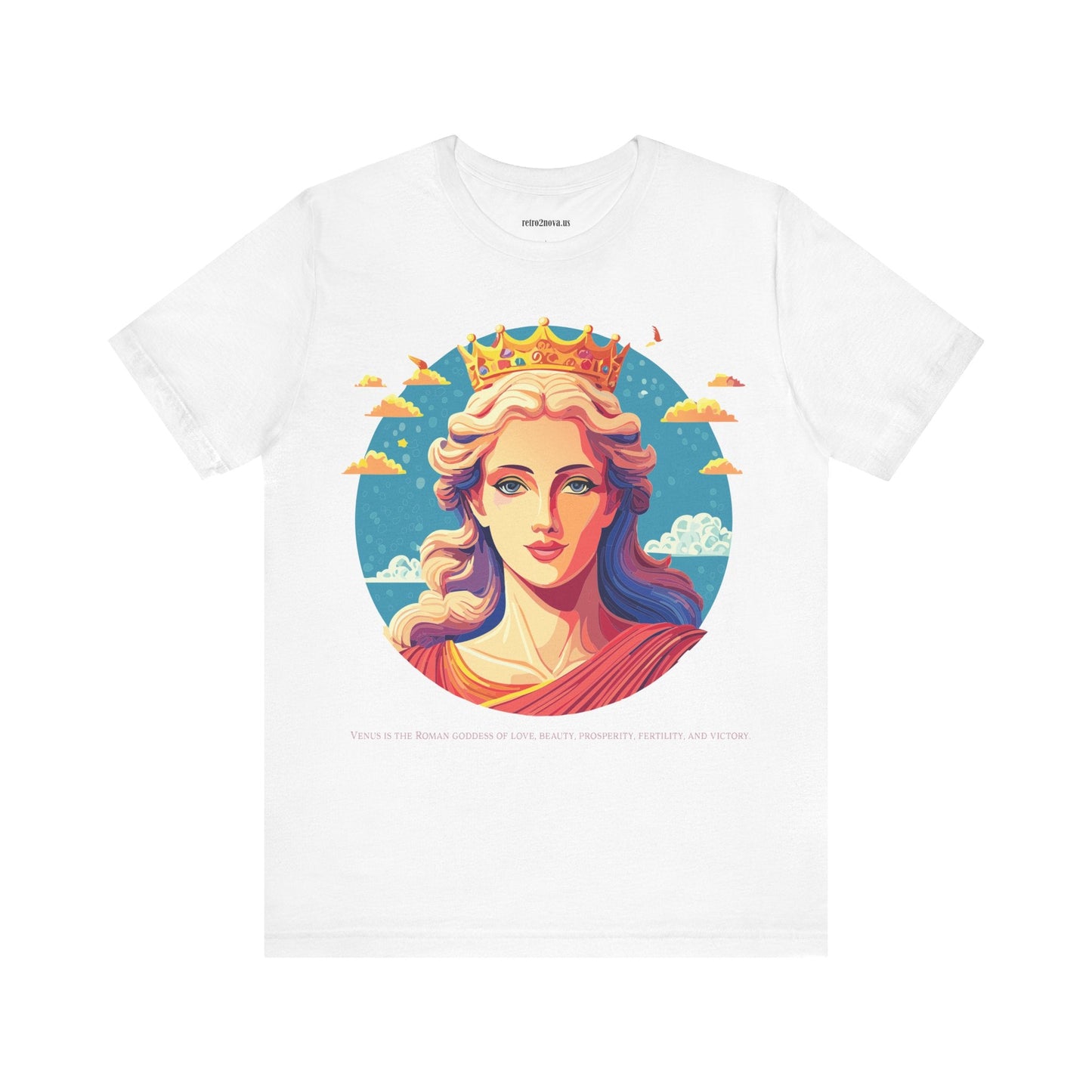 Goddess Venus Graphic Tee Unisex Cotton Short Sleeve Shirt With Original Retro2Nova Artwork