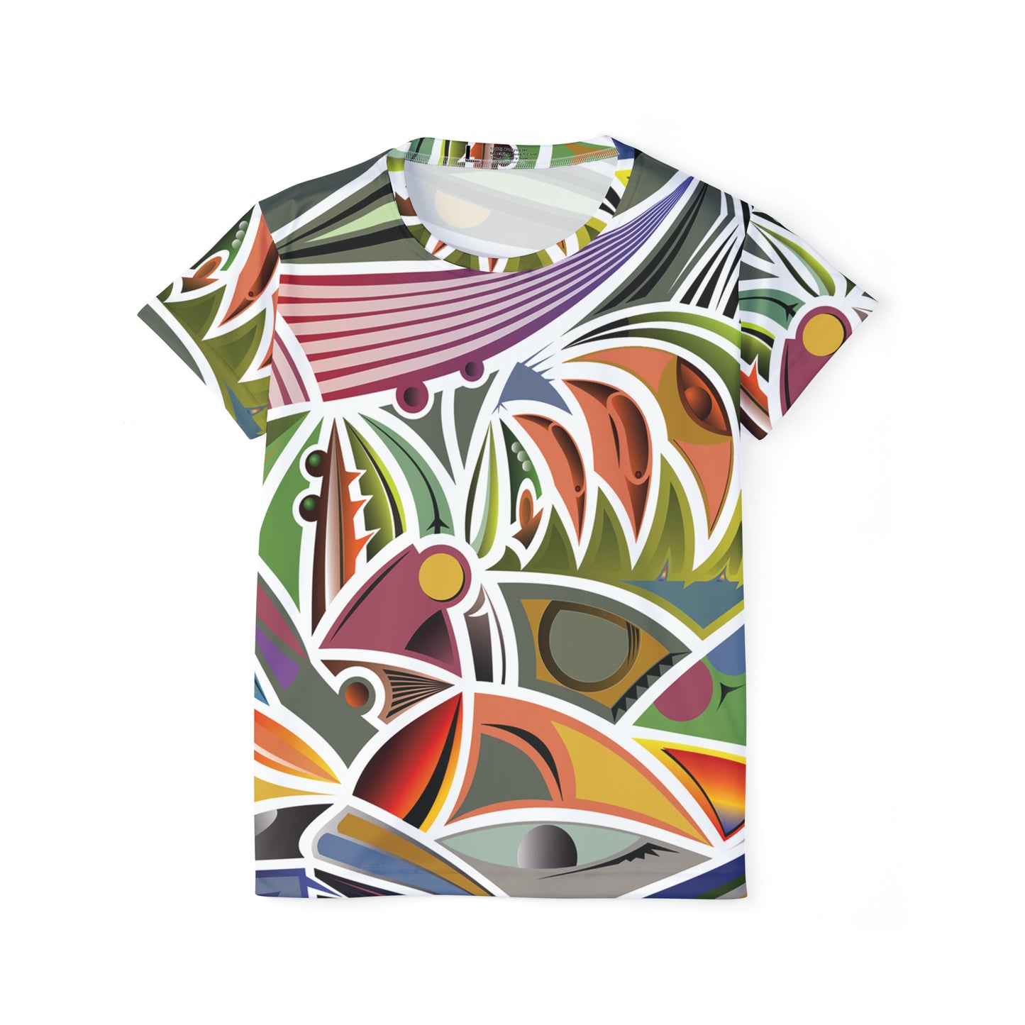 Poly Jersey Tee Shirt with abstract prints