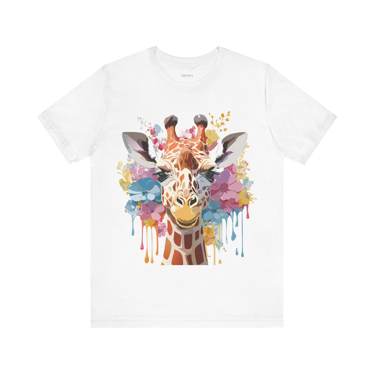 Giraffe Graphic Unisex Cotton Bella+Canvas Tee with Art Animal Design e18