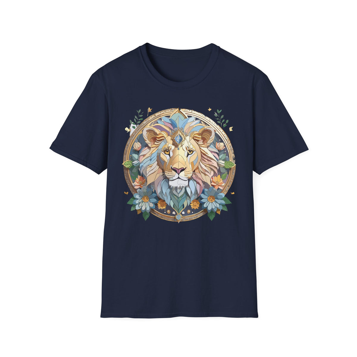 Boho Geometric Lion Tee | Lion Face T-Shirt, Bohemian Animal Graphic