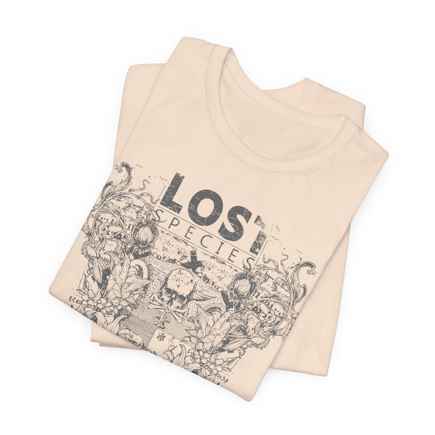 Lost Species Tee Floral Wildlife Illustration Rock Band T-Shirt A-7