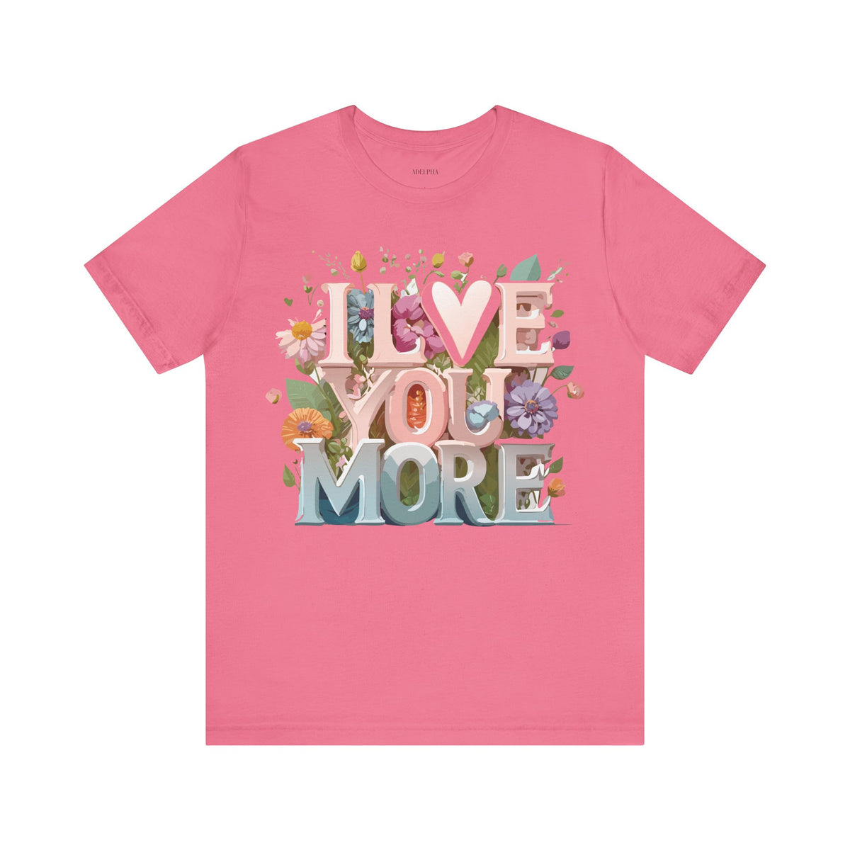 Valentine's Day Graphic Unisex Cotton Bella+Canvas Tee with Floral Art Design d136