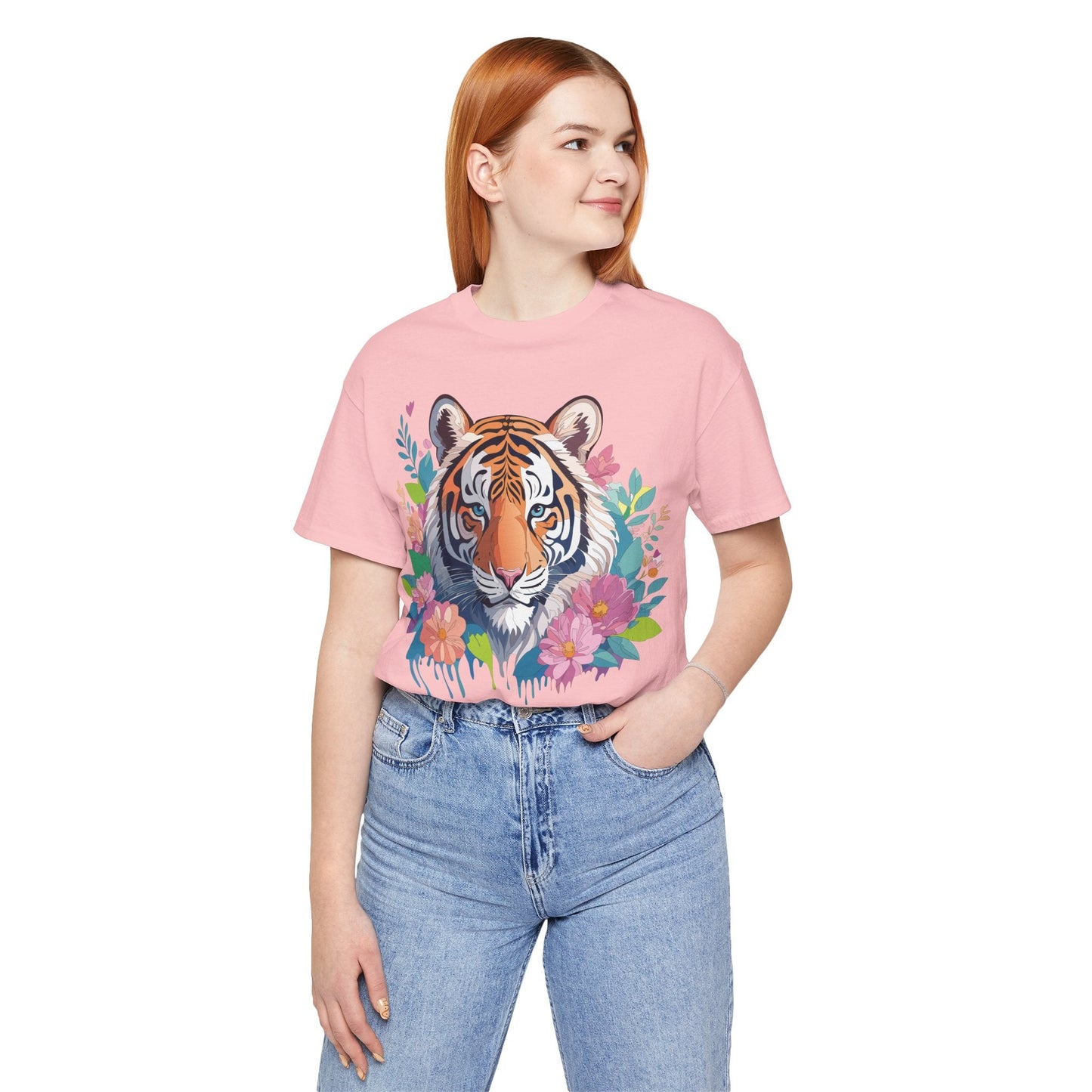 Tiger Graphic Unisex 100 Cotton Vintage Art with Animal Tee 2