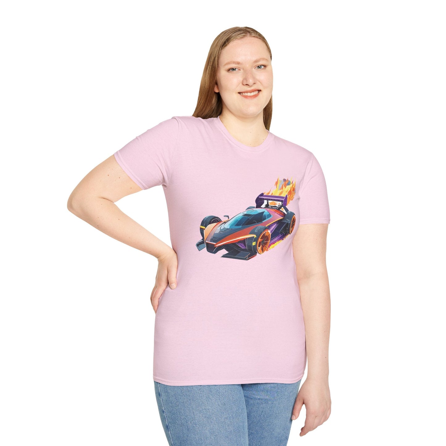 Car Graphic Unisex Cotto Softstyle Art Design with Hot Wheels Artwork Tee 4