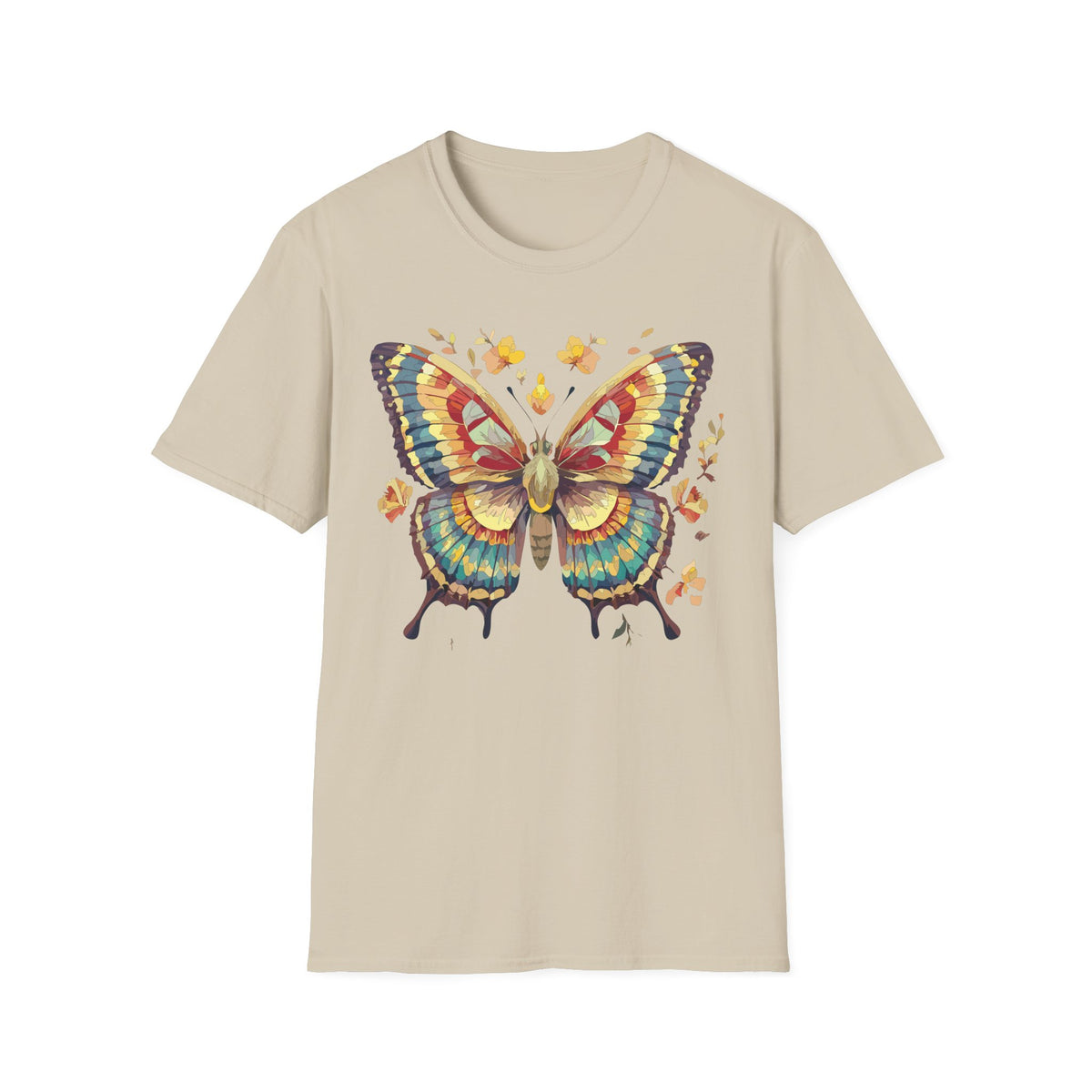 Butterfly Watercolor T-Shirt — Vibrant Floral Monarch Graphic Tee Unisex 100 Cotton Gildan T-Shirt