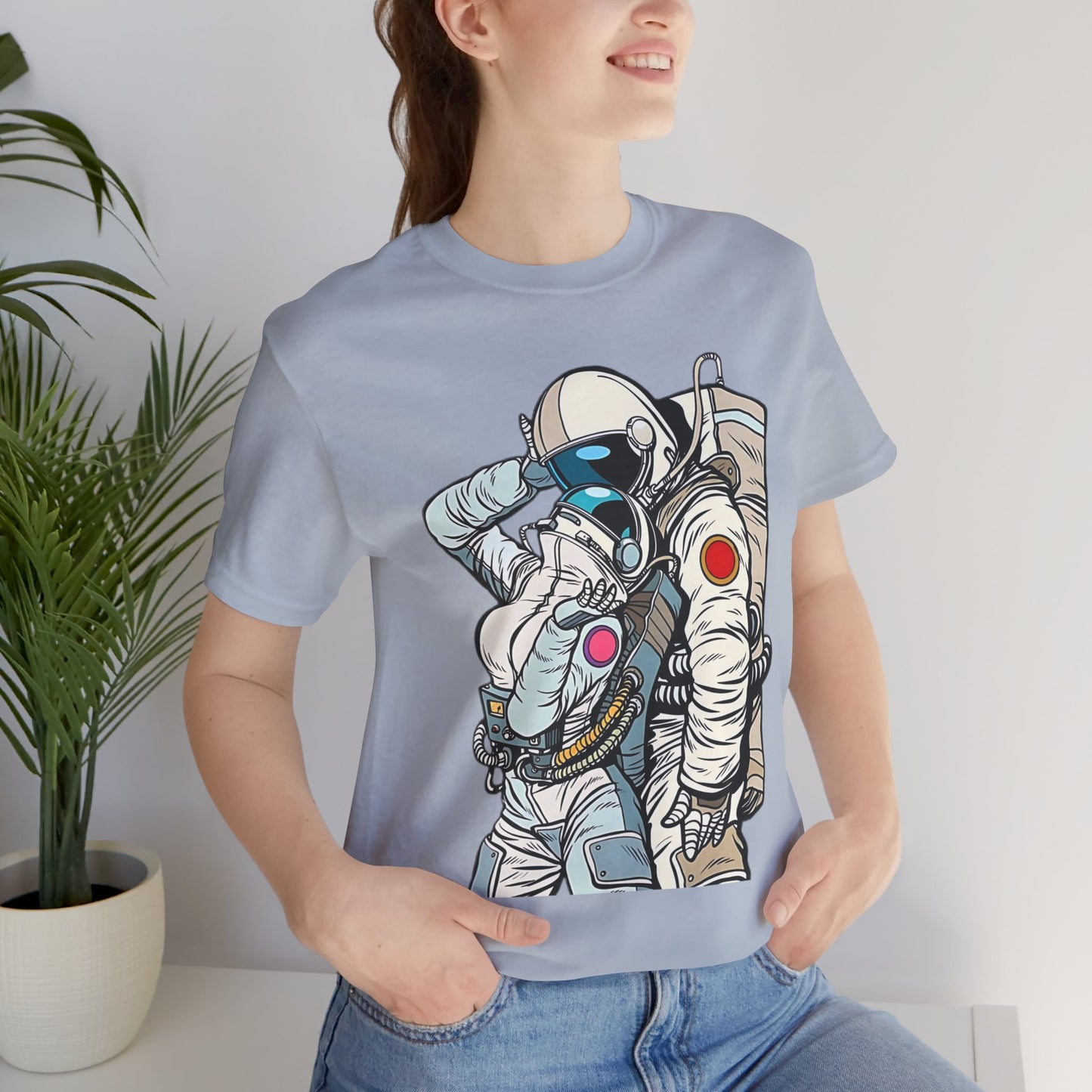 Unisex Astronaut T-shirt, Space Lovers Tee, Cosmic Top, Astronaut Graphic Tee, Cosmos Graphic T-Shirt, Love Shirt Art T-Shirt