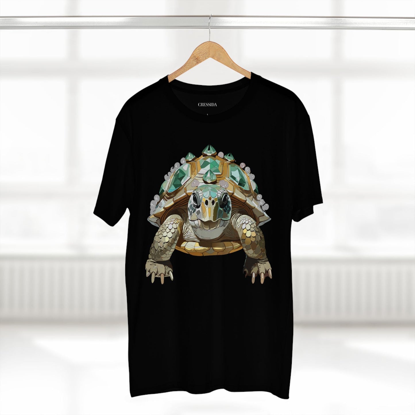 Turtle Graphic Unisex 100 Cotton Tee With Unique Animal Golden Medallion Art Design 29