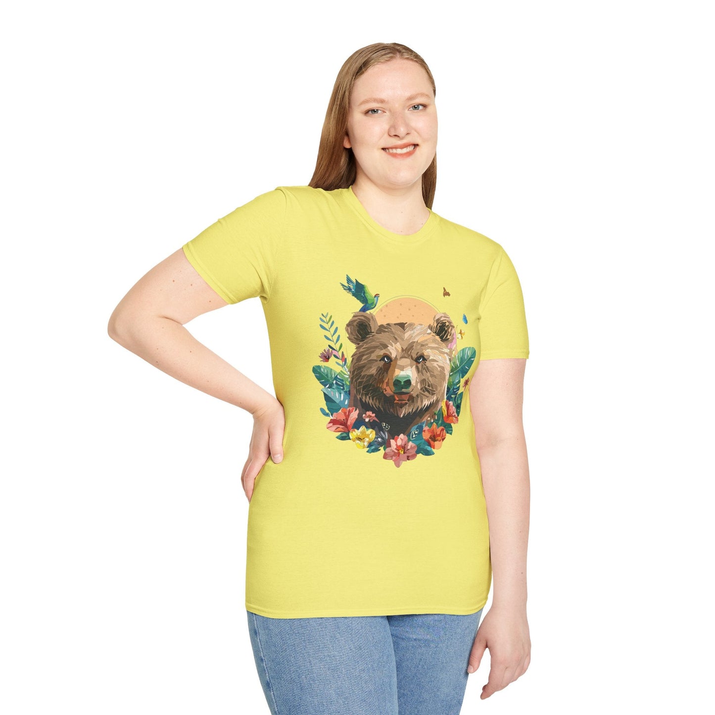 Bear T Shirt Unisex Graphic Tee Bear Lover Gift 100 Percent Ring Spun Cotton Softstyle 64000 Gildan