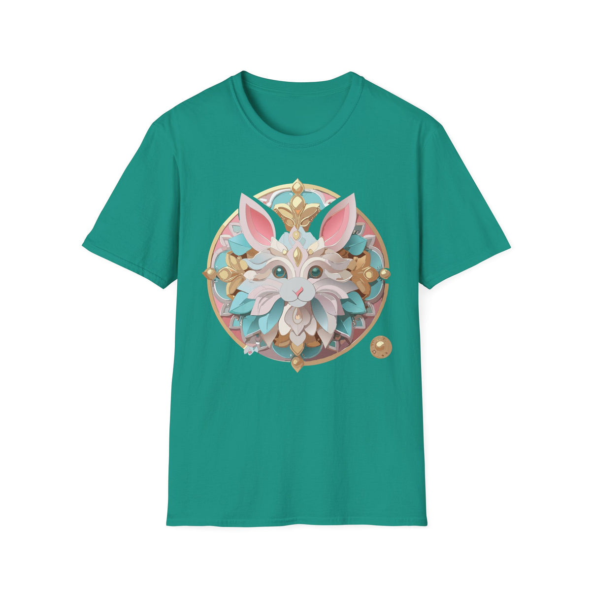Ornate Floral Fox Mask T-Shirt | Pastel Mandala Animal Art