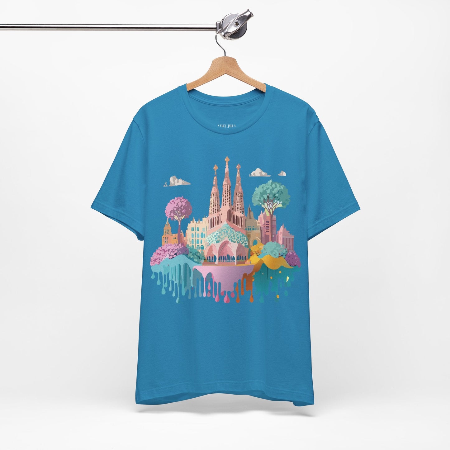 Barcelona Tourist Shirt Unisex Graphic Tee Featuring Original Vintage Art Adelpha