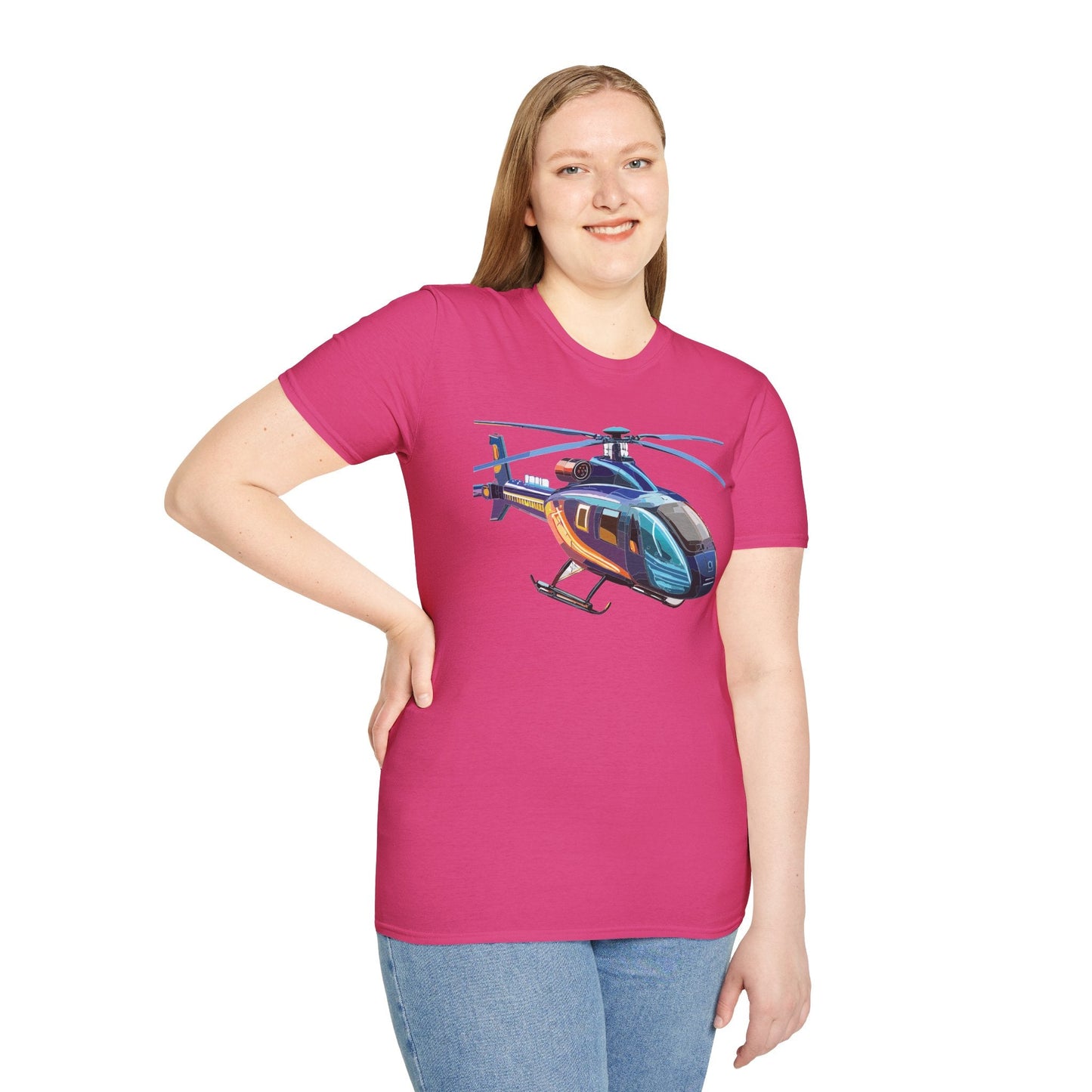 Chopper Helicopter Graphic Unisex Cotton Softstyle Short Sleeve Tee 8