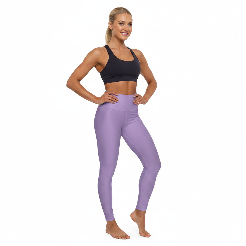 Winter Night Lilac Color High-Waist Yoga Leggings Women's Seamless Poly-Span Stretchy Pants XS-2XL