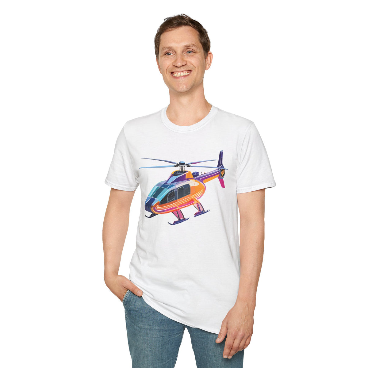 Chopper Helicopter Graphic Tee Gildan Unisex 100 Cotton Tee Shirt c02