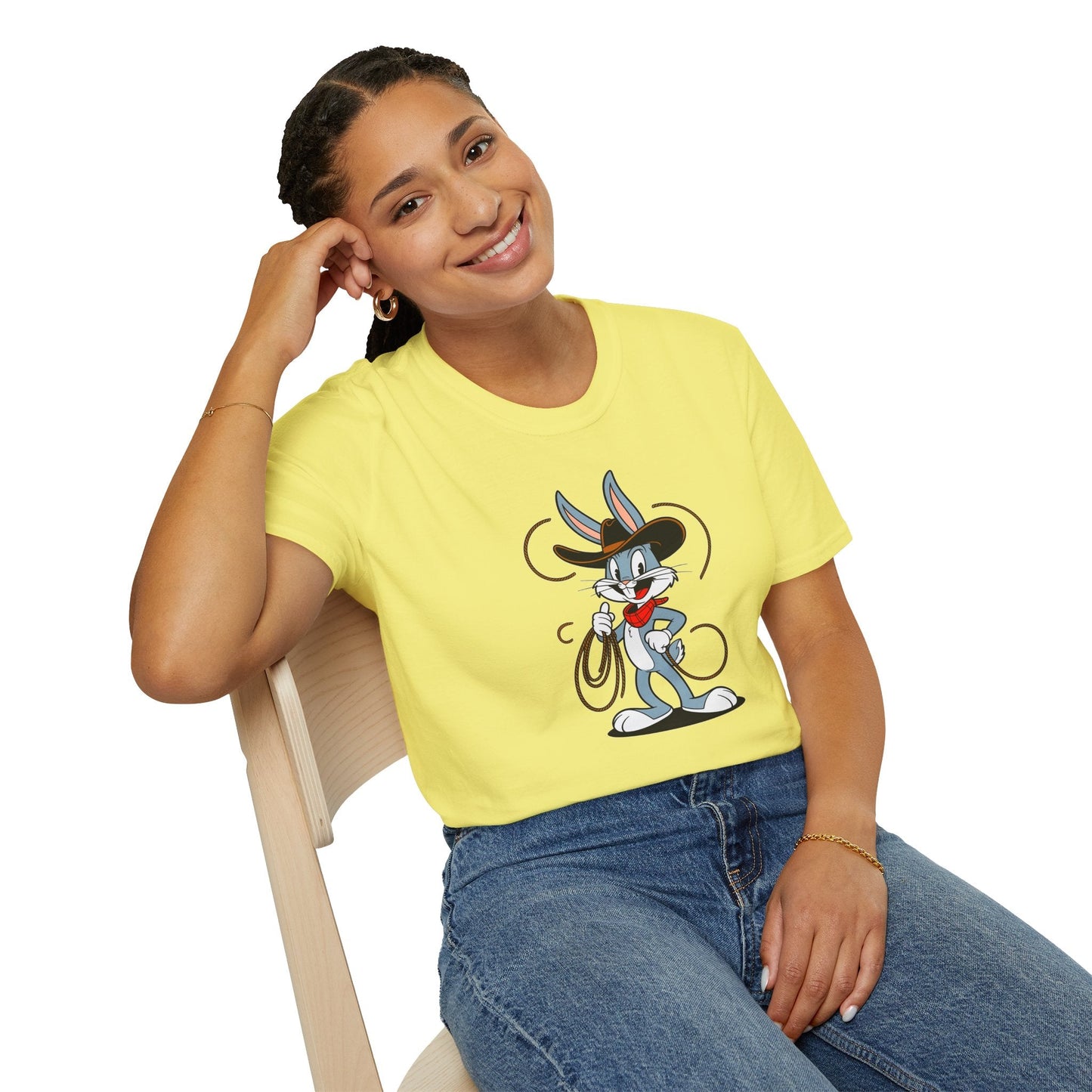 Bugs Bunny T Shirt Unisex Gildan Softstyle 64000 Cartoon Animation Tee With Art Design Artwork