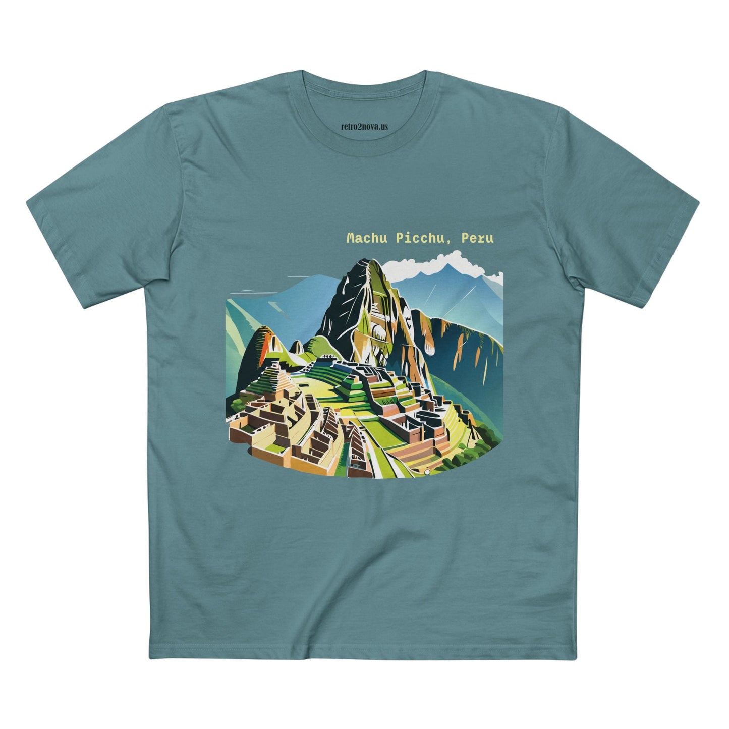 Unisex Machu Picchu Travel Shirt Premium Cotton Tee With Original Retro2Nova Art Design