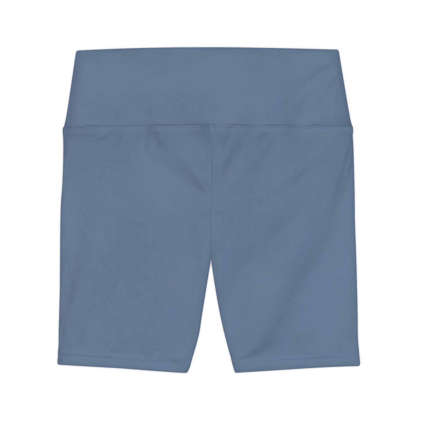Ash Blue Women's Workout Shorts — Solid High-Waist Biker Shorts for Exercise & Everyday Wear