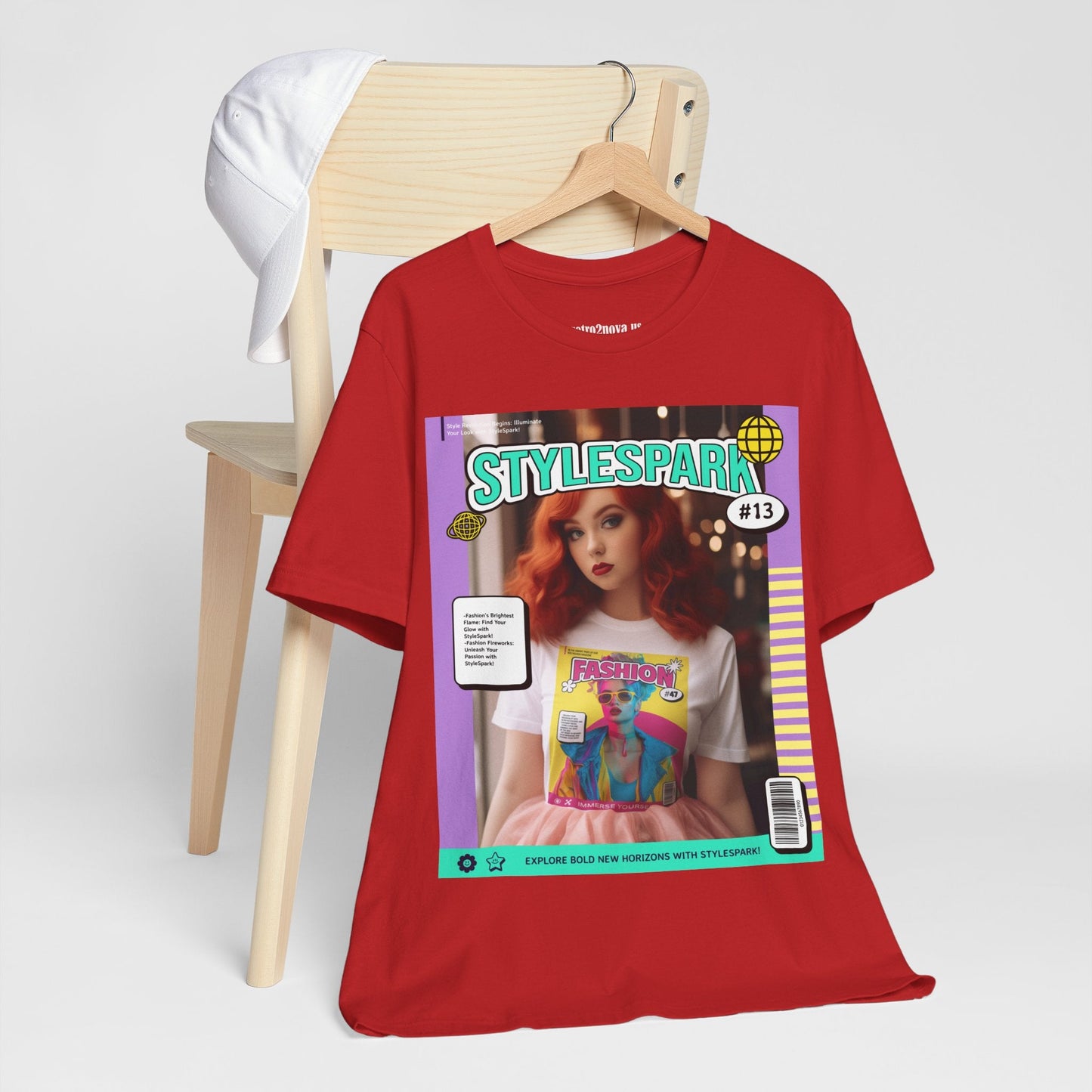 Magazine Cover Shirt Unisex Short Sleeve Tee Bold Vibrant Print Wearable Art
