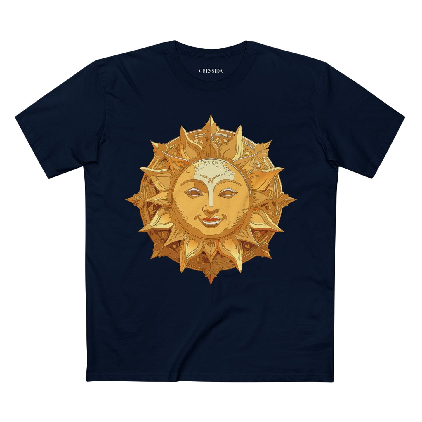 Gold Sun Graphic Unisex 100 Cotton T-Shirt with Golden Art Design 22