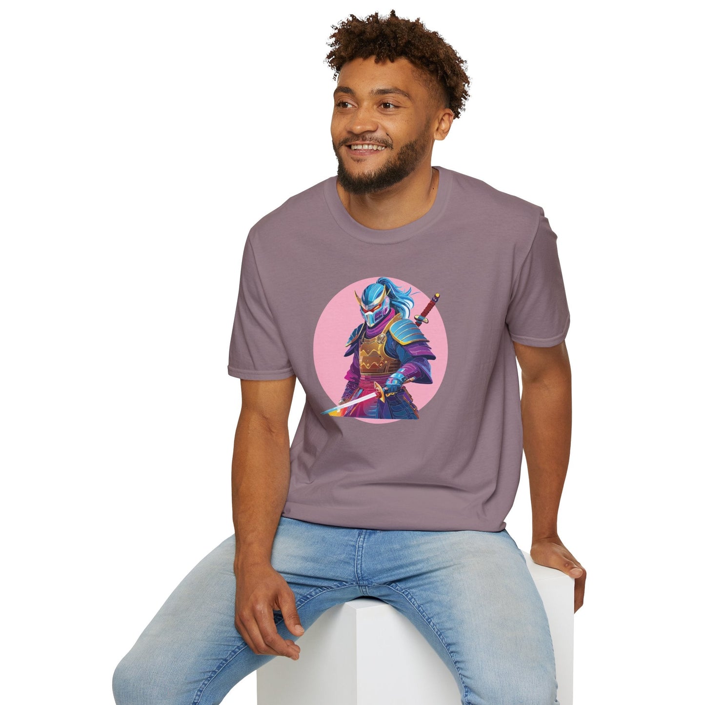 Samurai Themed Unisex Softstyle Tee Shirt Gildan 64000 100 Percent Ring Spun Cotton