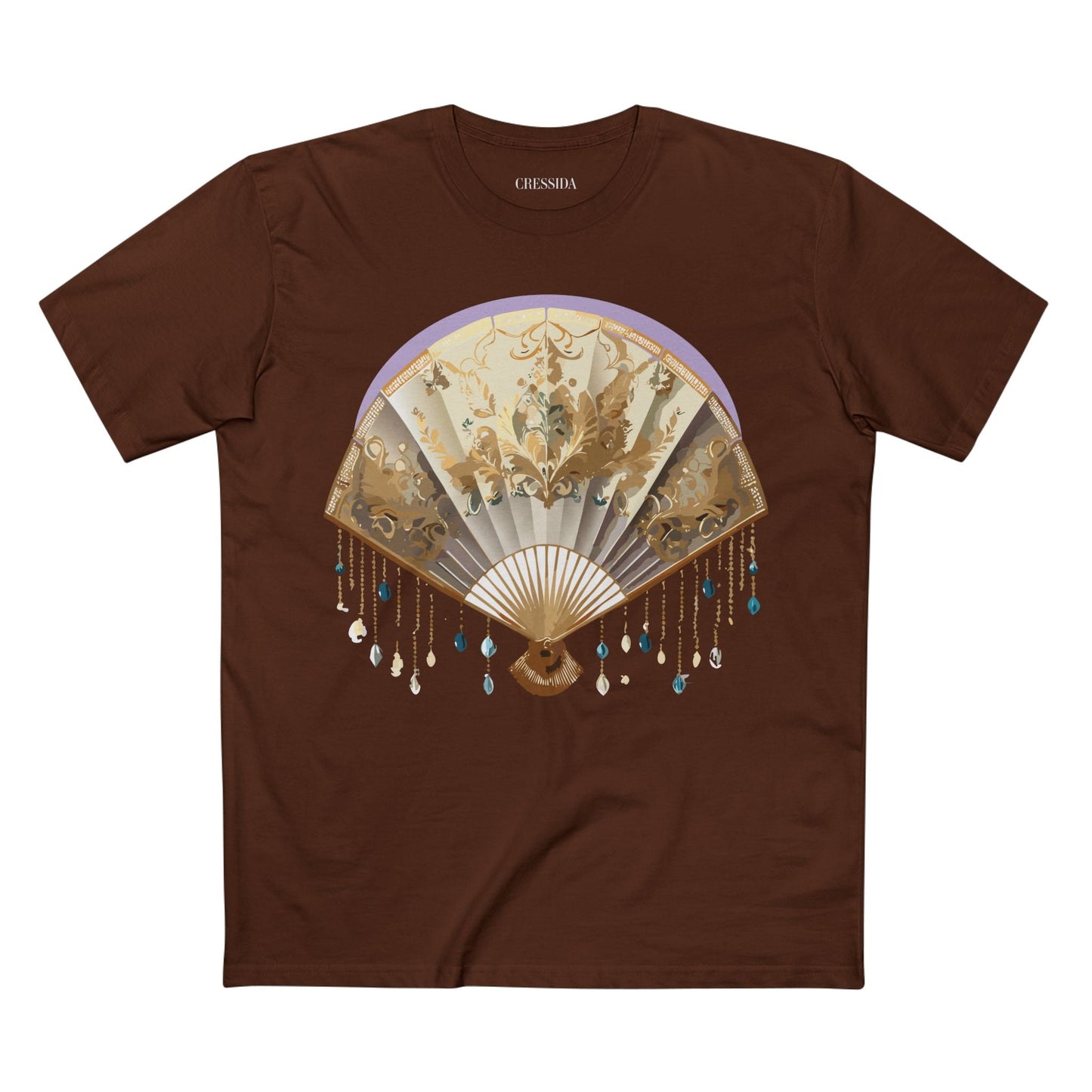 Antique Fan Graphic Design T-Shirt Unisex 100 Cotton Floral Carnival Artwork Tee 27