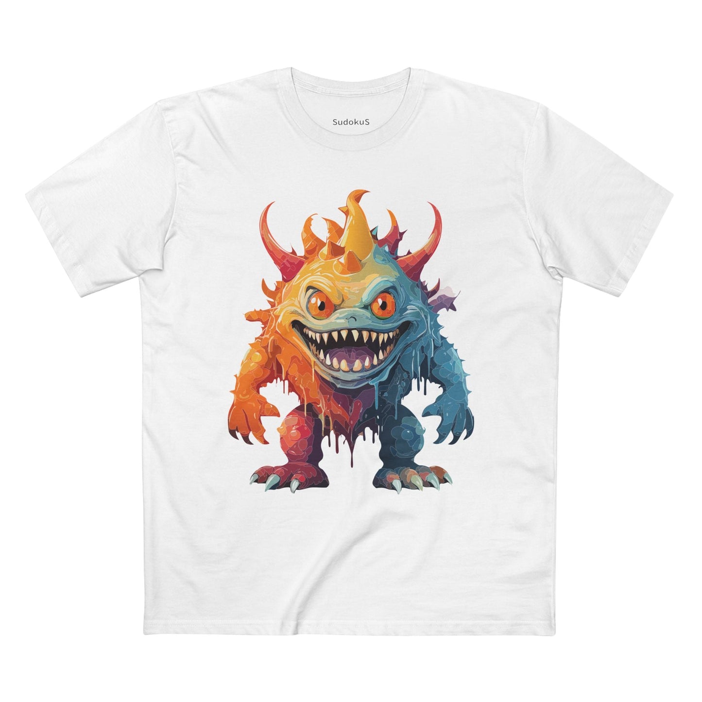 Cartoon Monsters Graphic Unisex 100 Cotton Staple Tee 32