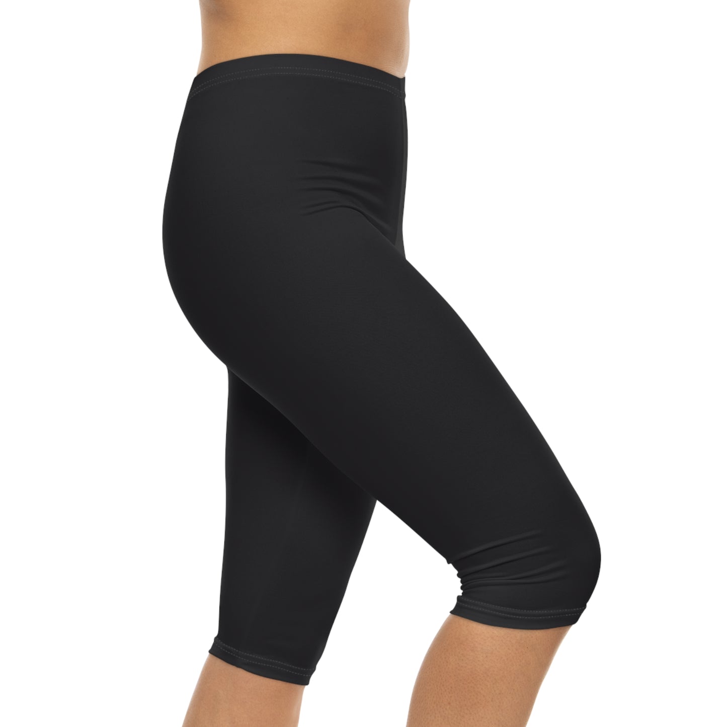 Shadow Grey Color Women's Brushed Suede Poly Span Casual Capri Leggings XS-2XL