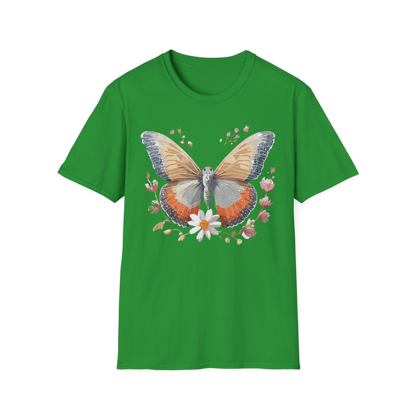 Unisex Butterfly T Shirt Softstyle Gildan 64000 Comfortable Durable Tee For Everyday Wear