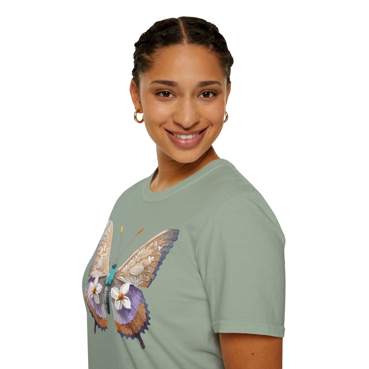 Butterfly Shirt Unisex T Shirt With Monarch Design Softstyle Gildan 64000 100 Percent Cotton Tee