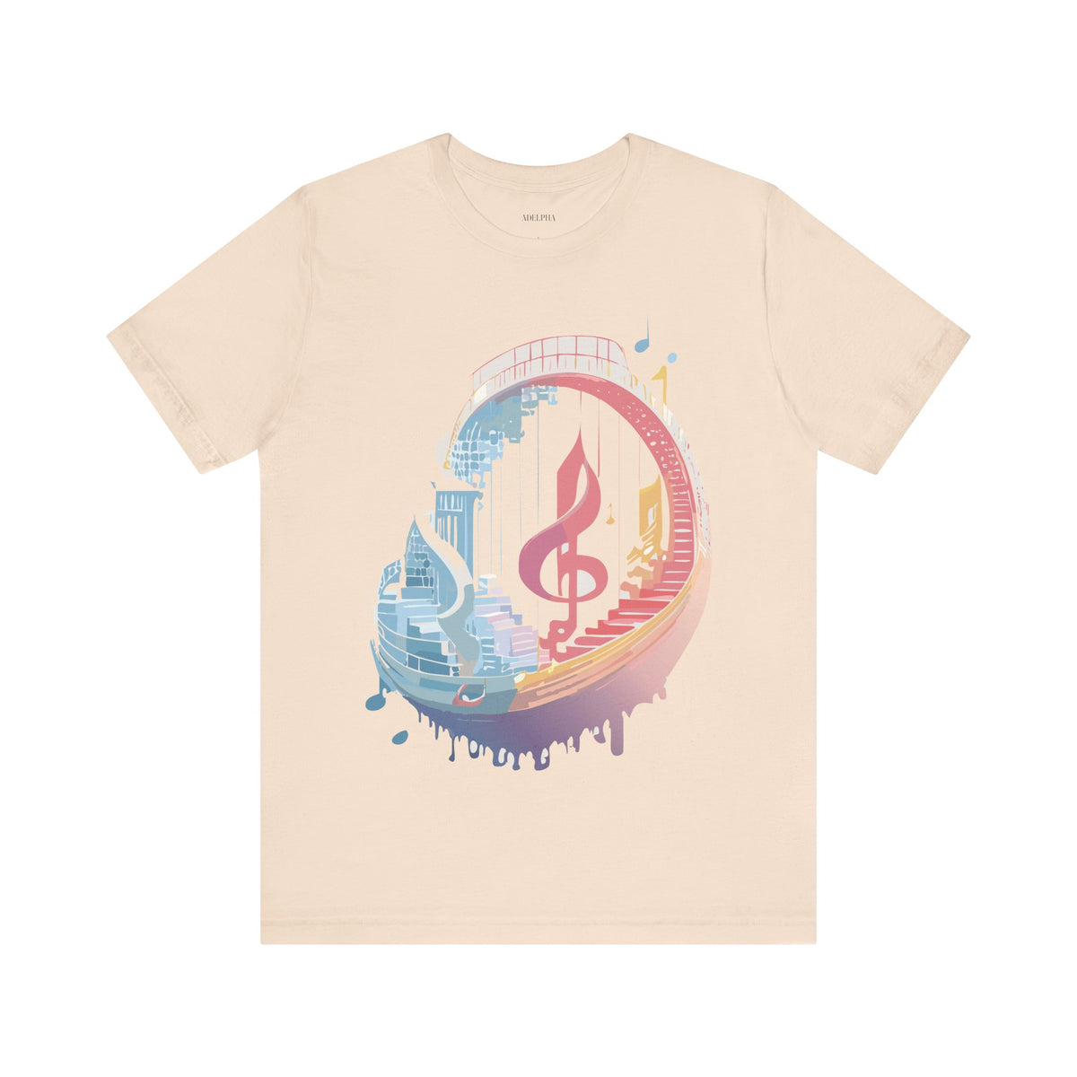 Music Graphic Unisex Cotton Bella+Canvas Tee with Art Design n178