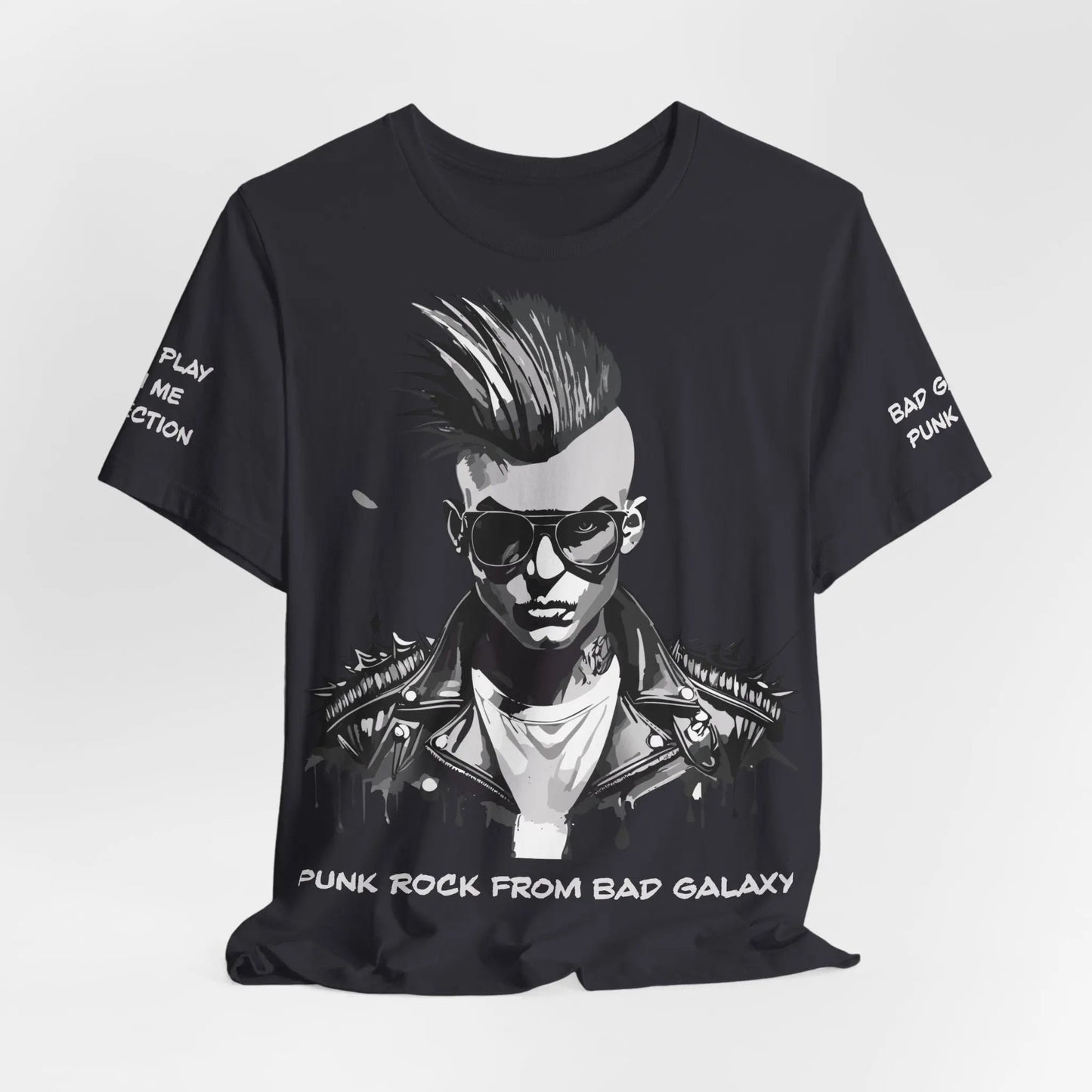 Punk Rock Tee Shirt From Bad Galaxy Made To Order 100 Percent Cotton USA Eco Friendly Inks