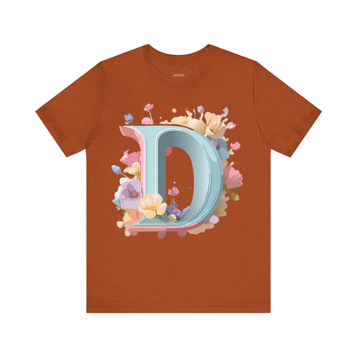 Letter D Graphic Unisex Cotton Bella+Canvas Tee with Art Letter Design