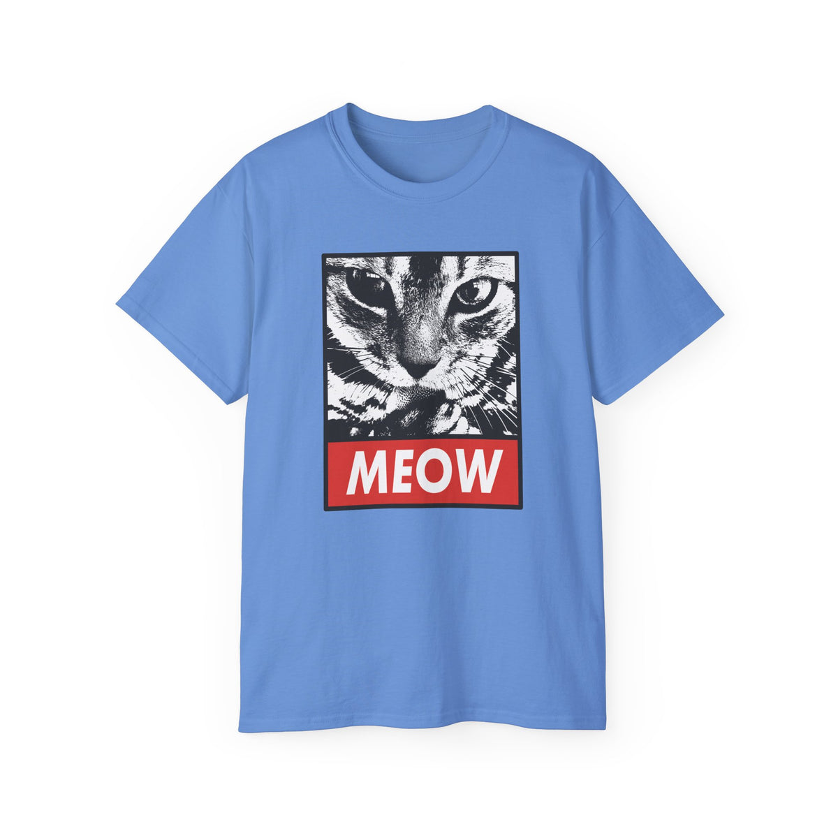 MEOW Cat Face Tee | Retro Pop Art Cat Graphic T-Shirt