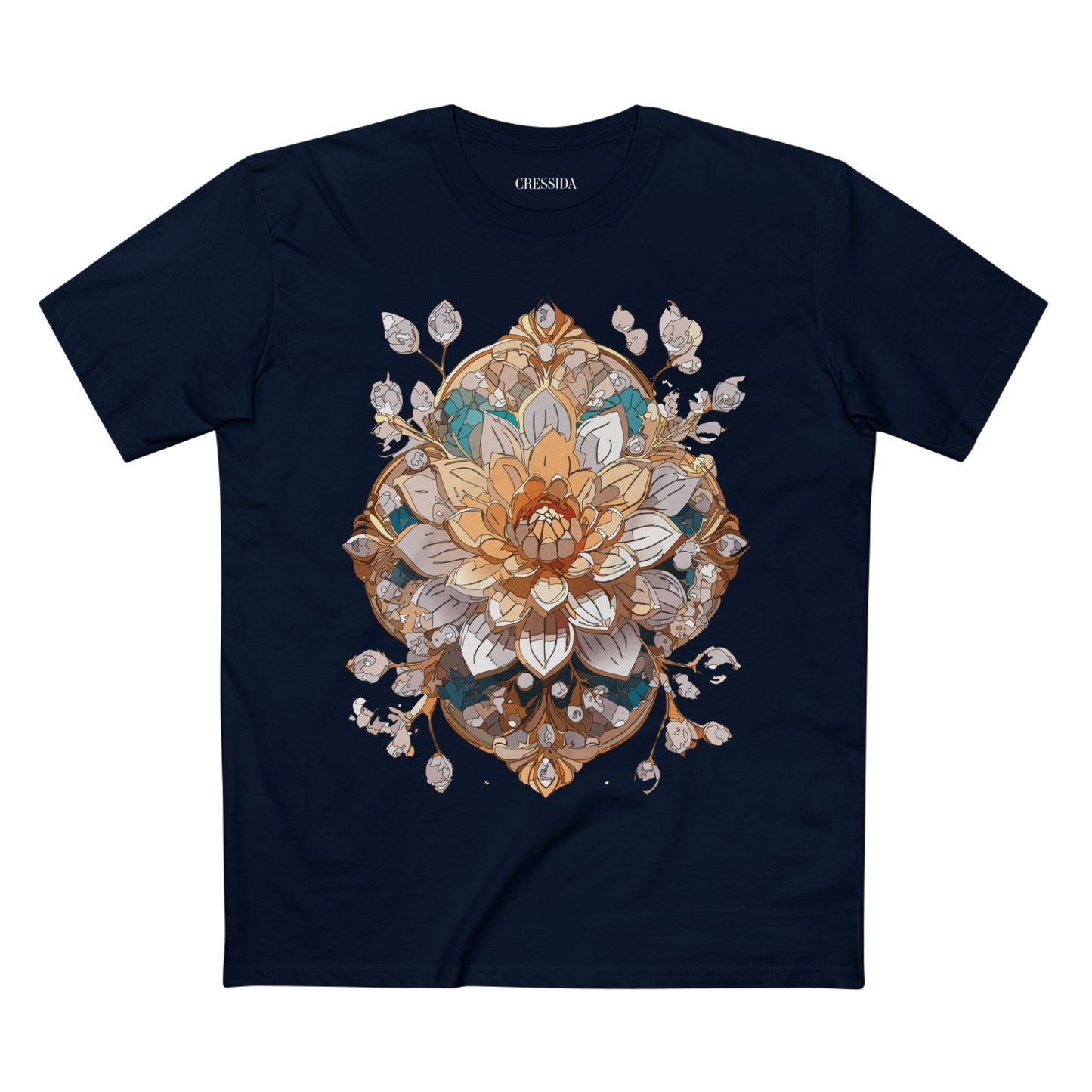 Floral Graphic T-Shirt Unisex 100 Cotton Art Design with Antique Flowers Tee 14
