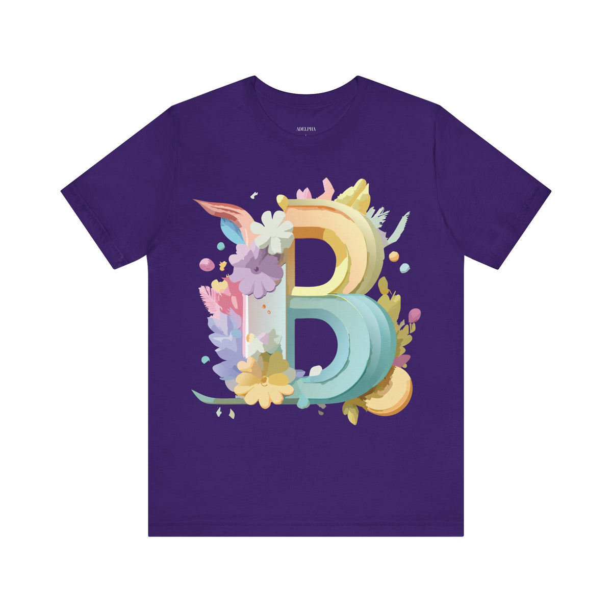 Letter B Graphic Unisex Cotton Bella+Canvas Tee with Art Letter Design