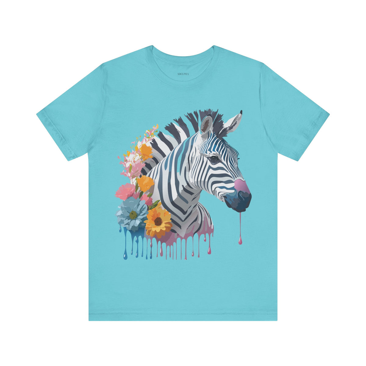 Zebra Graphic Unisex Cotton Bella+Canvas Tee with Art Animal Design e315