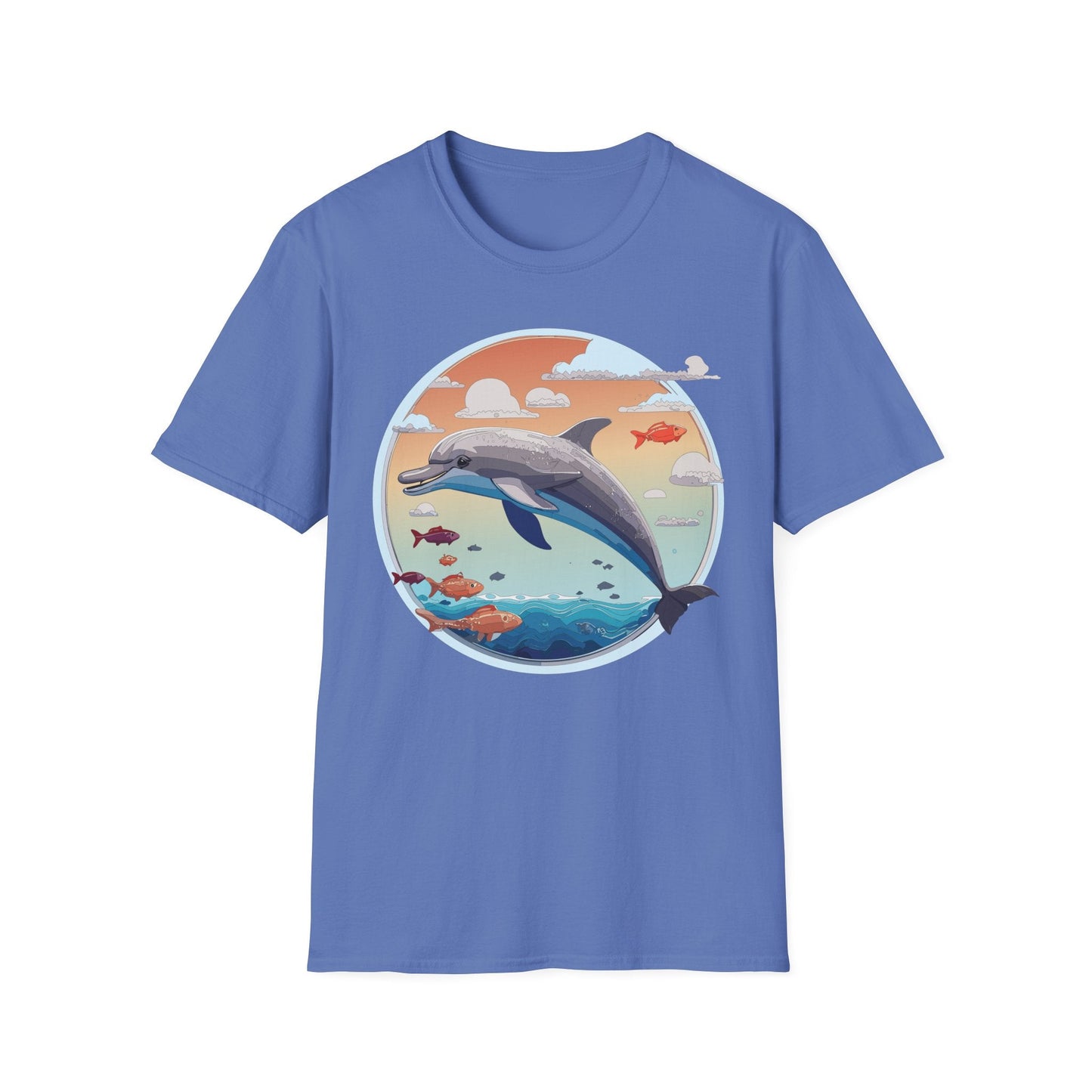 Dolphin Shirt Unisex Gildan Softstyle Cotton Tee For Men Women Dolphin Fish Animal Shirt