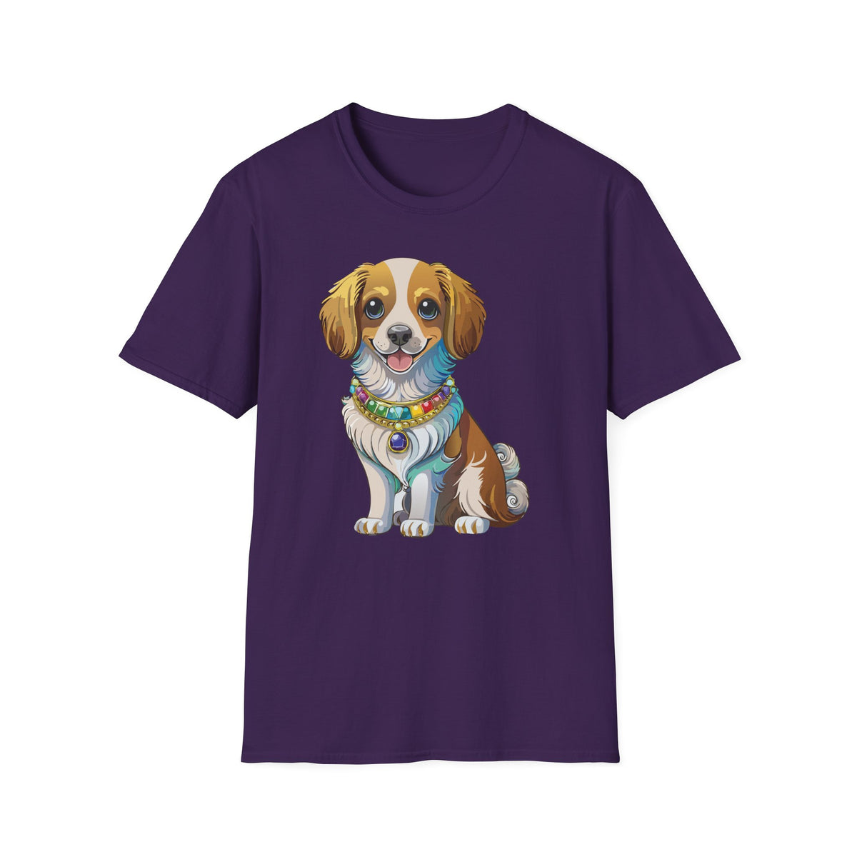 Smiling Brown White Dog Portrait T-Shirt | Cute Puppy Illustration